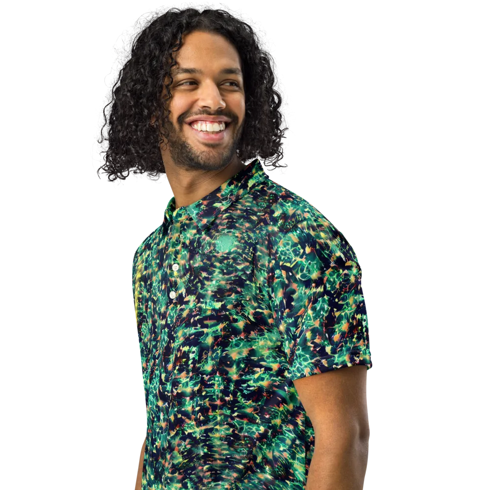 Neon Canopy on Men's Slim Fit Polo Shirt — Left Front