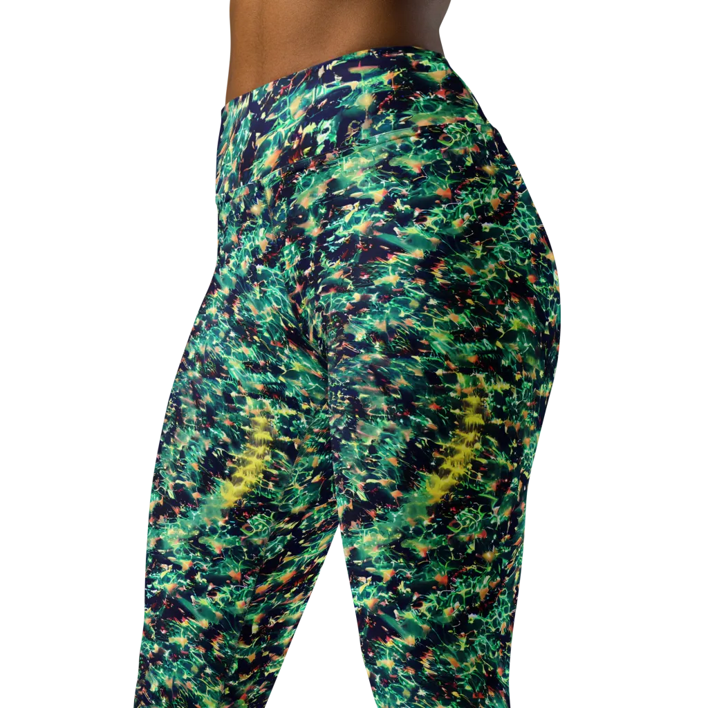 Neon Canopy on Yoga Leggings — Left Front
