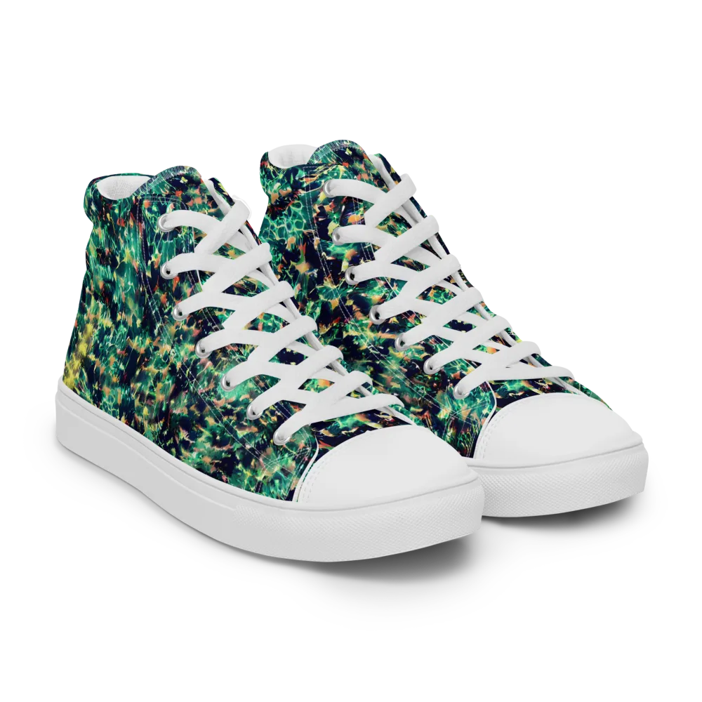 Neon Canopy on Men's High Top Canvas Shoes — Right Front