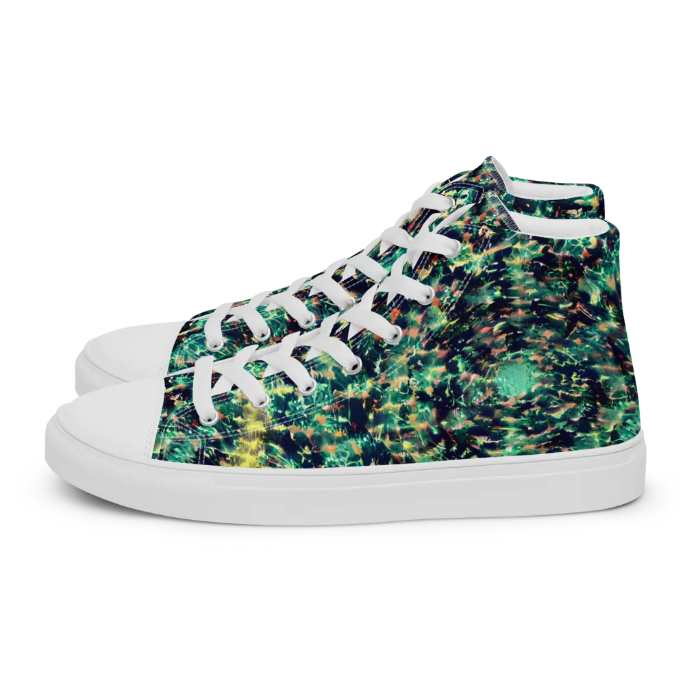 Neon Canopy on Men's High Top Canvas Shoes — Left