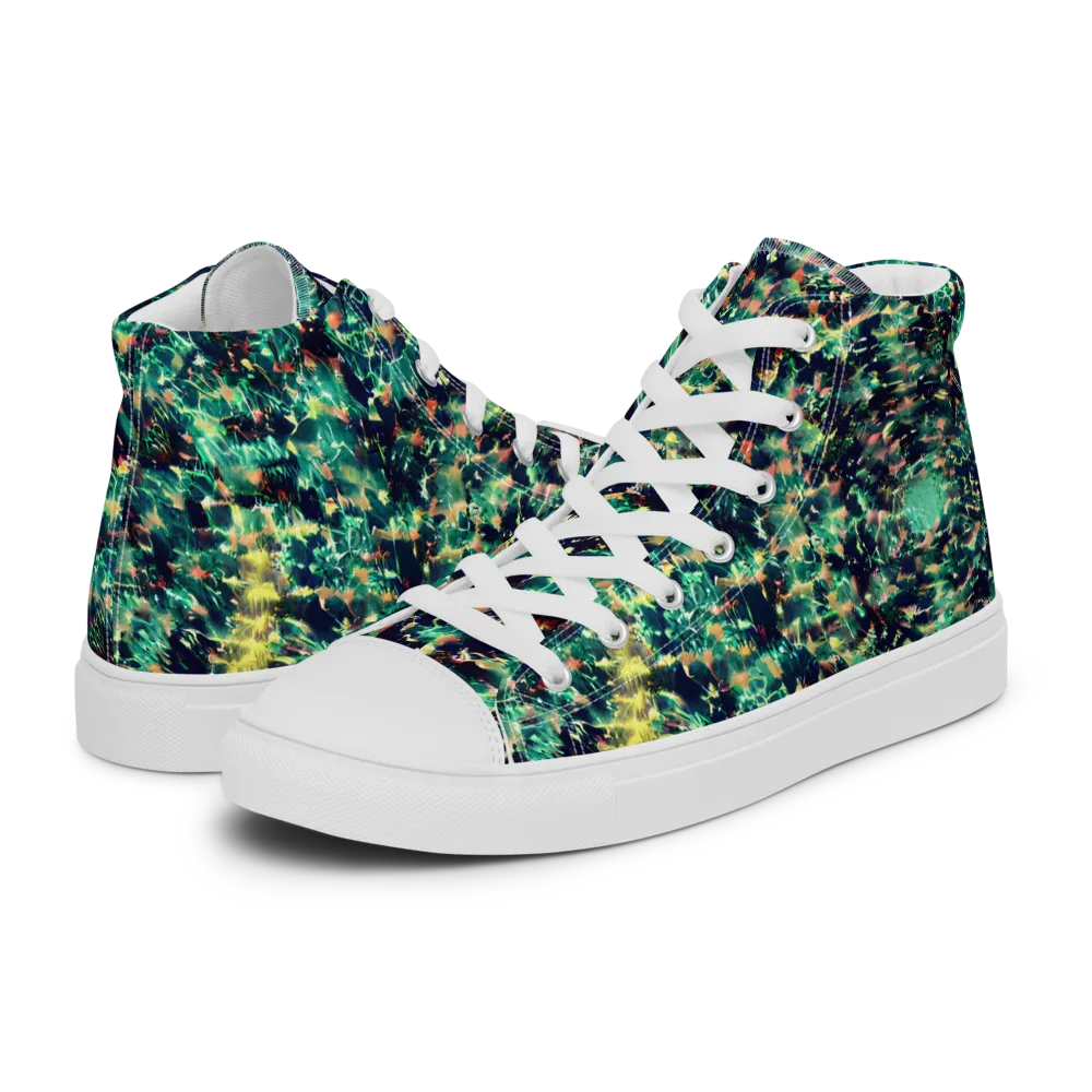 Neon Canopy on Men's High Top Canvas Shoes — Left