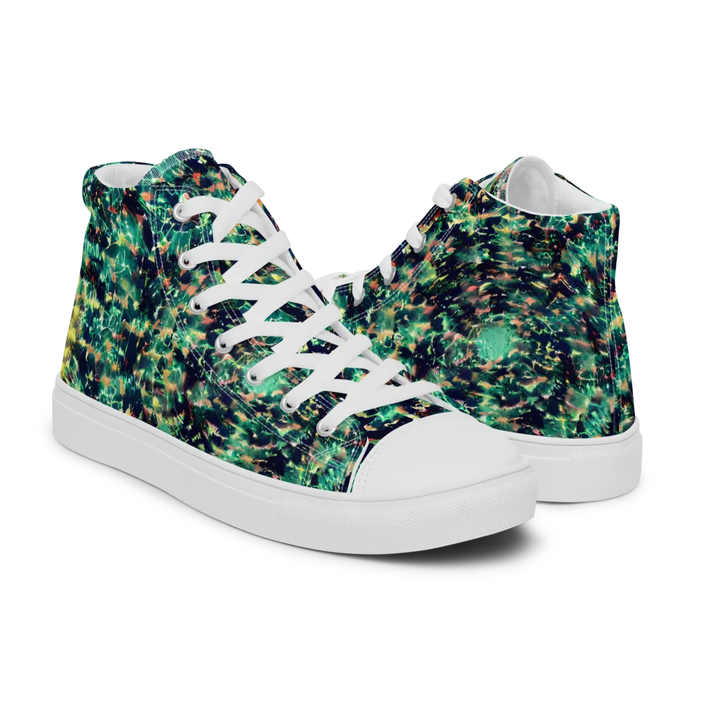 Neon Canopy on Men's High Top Canvas Shoes — Right