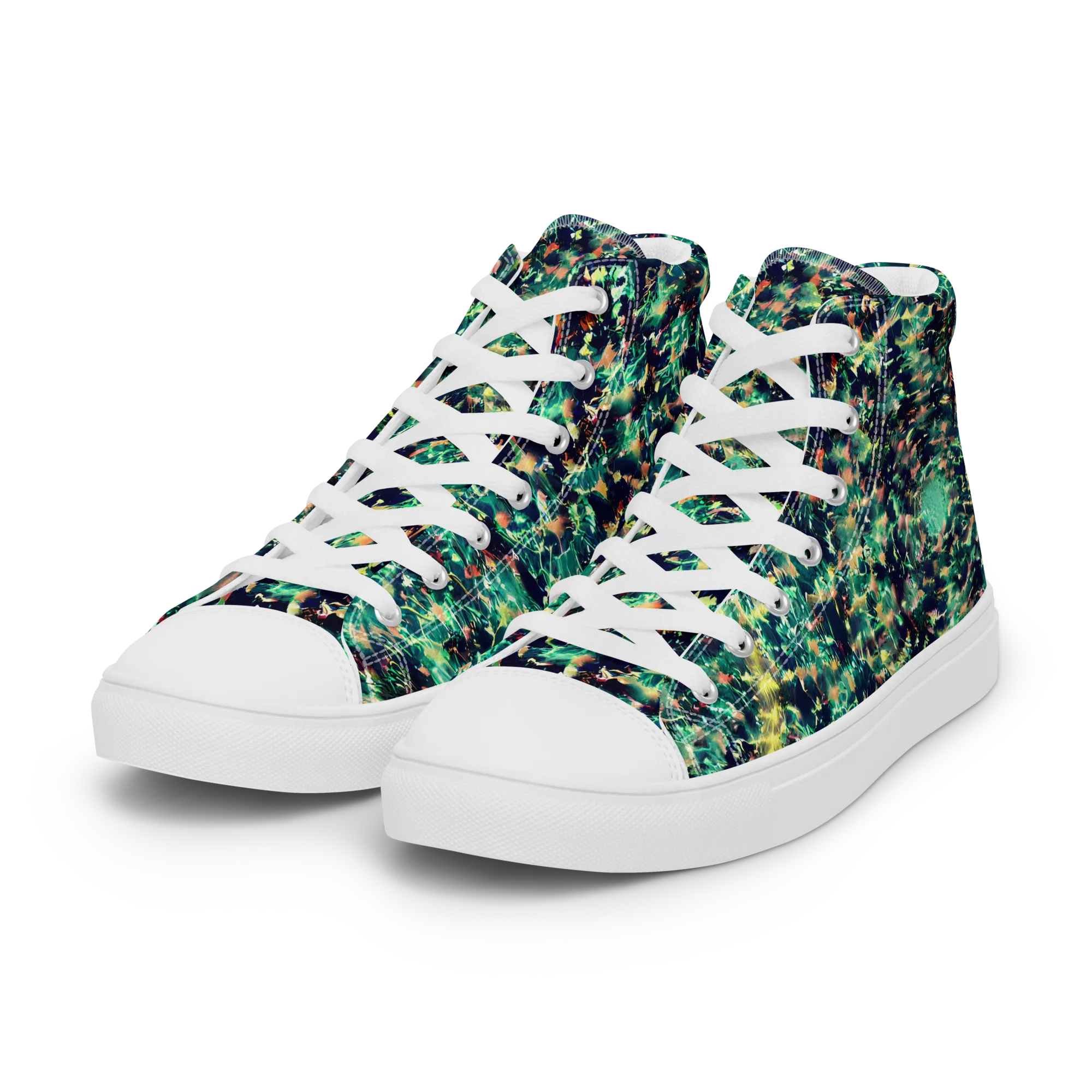 Neon Canopy on Women's High Top Canvas Shoes — Left Front