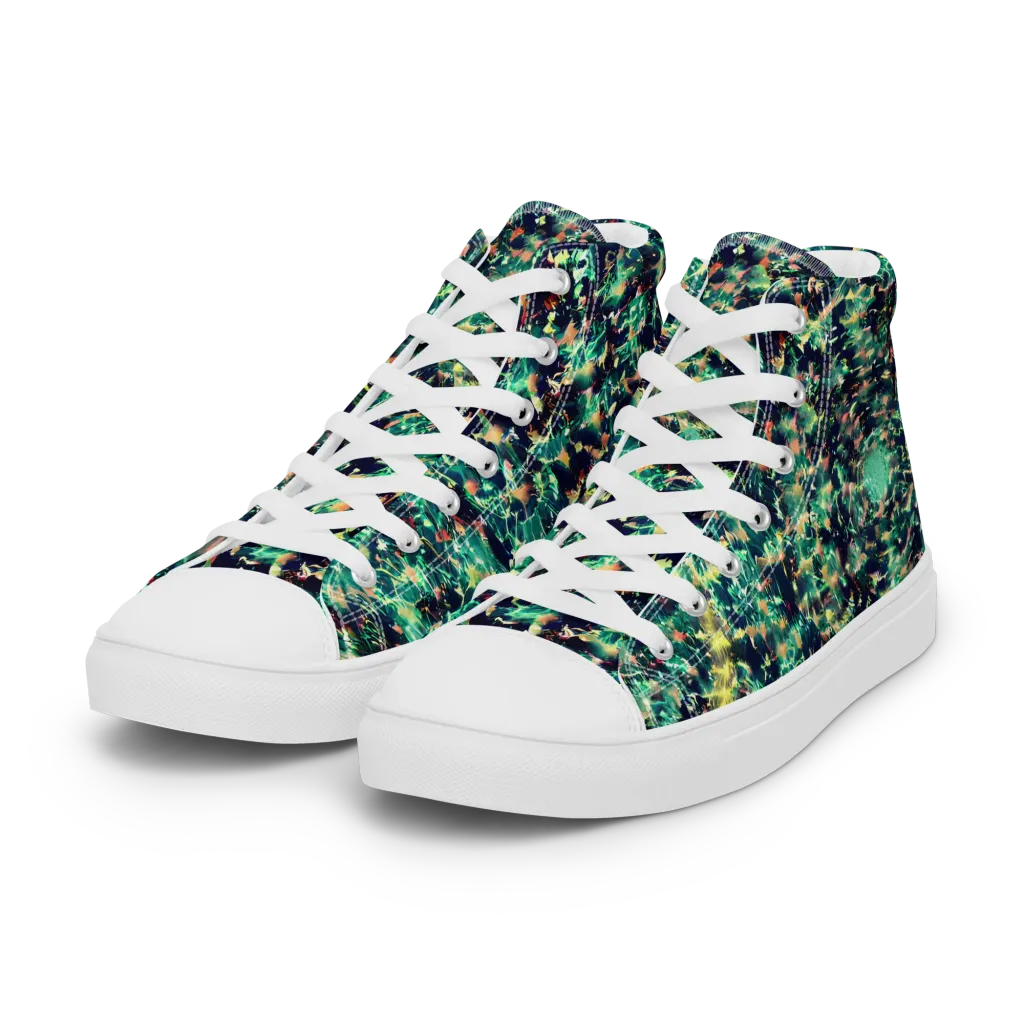 Neon Canopy on Women's High Top Canvas Shoes — Left Front