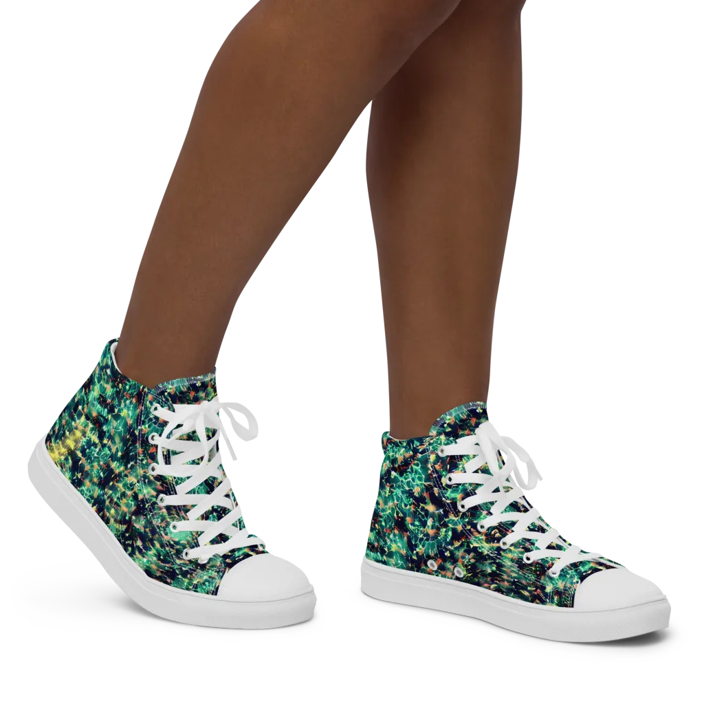 Neon Canopy on Women's High Top Canvas Shoes — Right