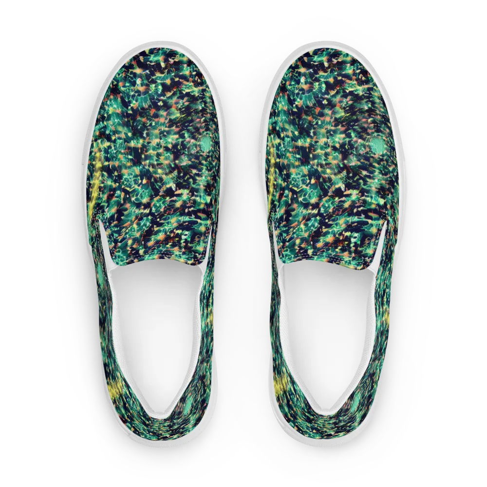 Neon Canopy on Men's Slip-On Canvas Shoes — Front