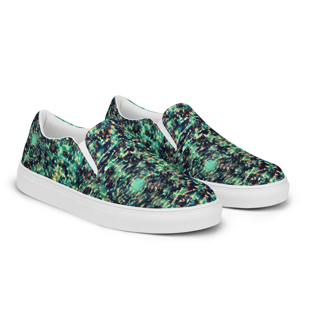Neon Canopy on Men's Slip-On Canvas Shoes — Right Front