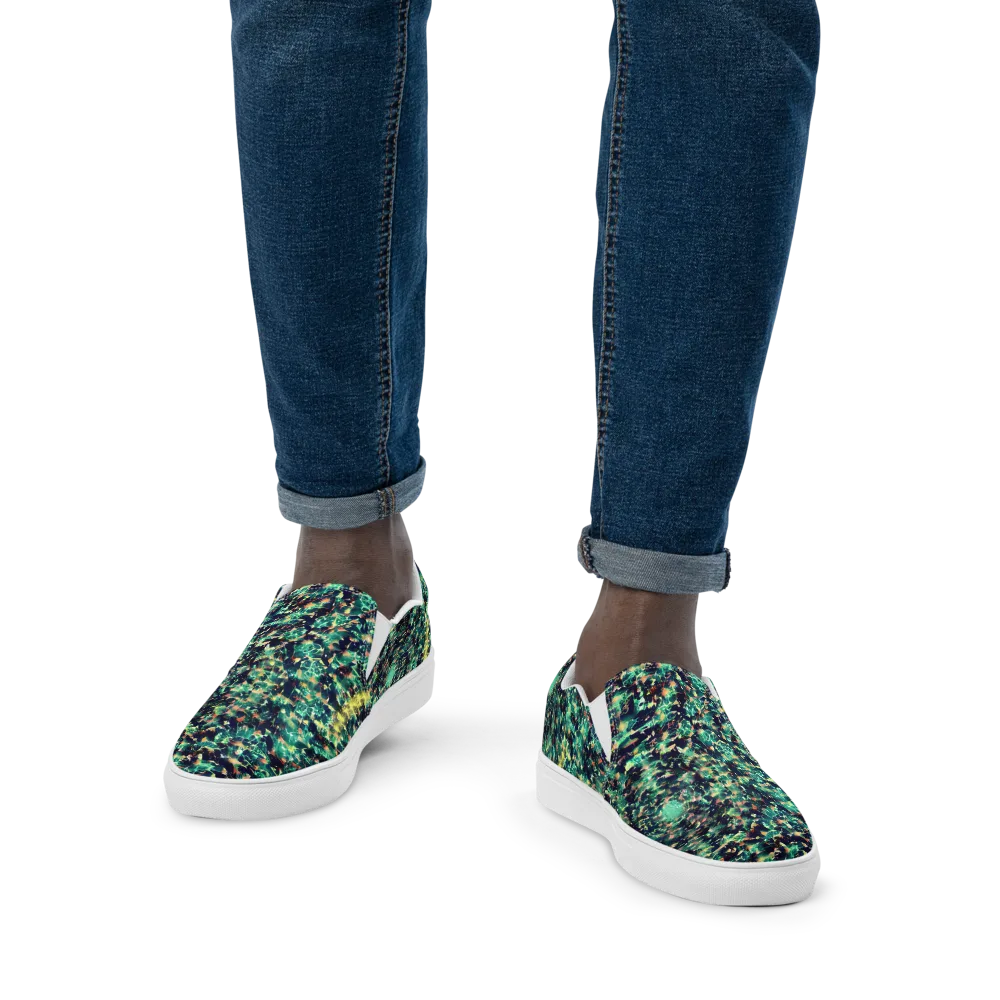 Neon Canopy on Men's Slip-On Canvas Shoes — Front