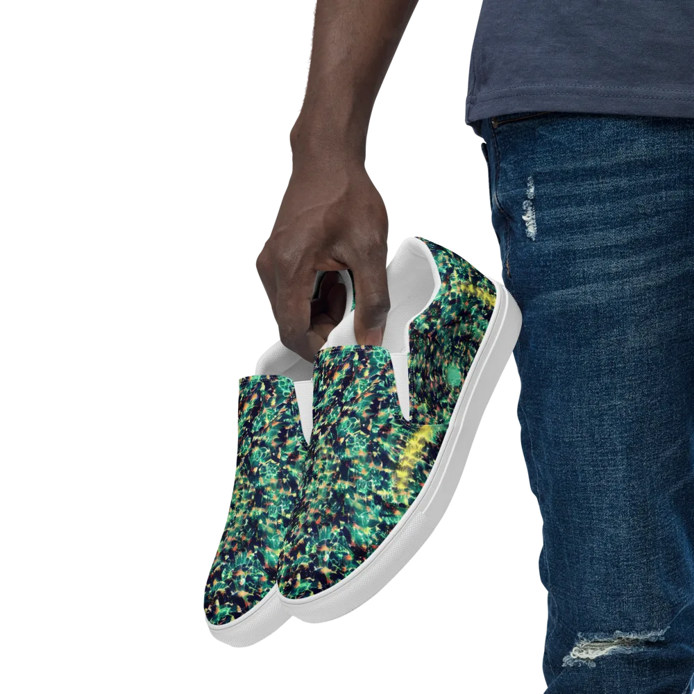Neon Canopy on Men's Slip-On Canvas Shoes — Left Front