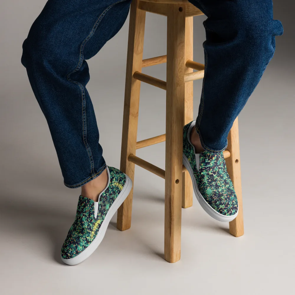 Neon Canopy on Men's Slip-On Canvas Shoes — Front