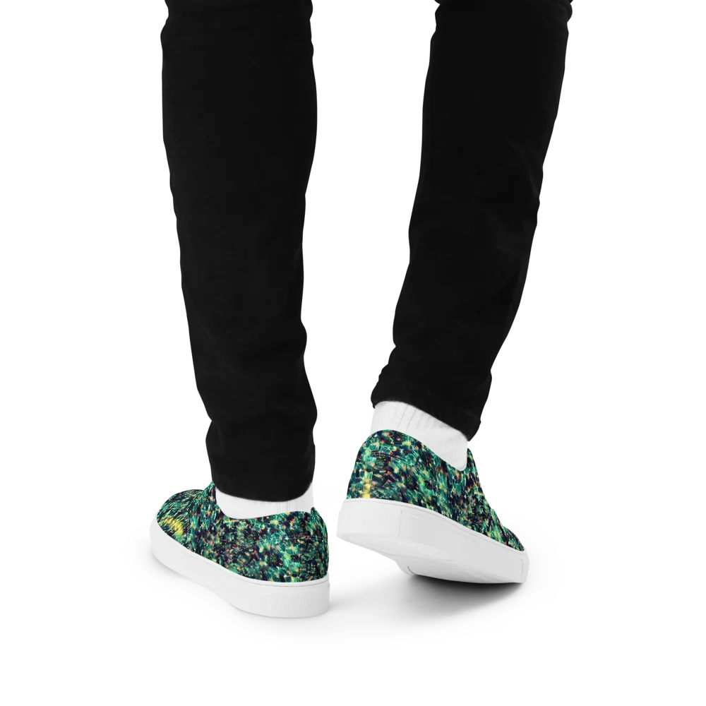 Neon Canopy on Men's Lace-Up Canvas Shoes — Back