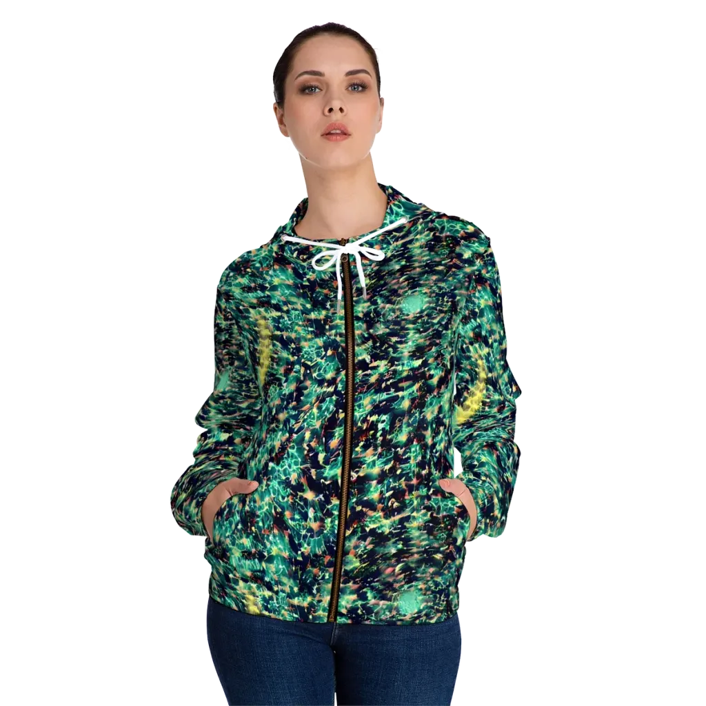 Neon Canopy on Women's Full-Zip Hoodie — Front On Person