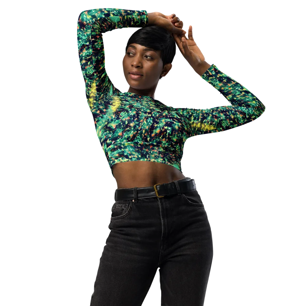 Neon Canopy on Long Sleeve Crop Top — Front