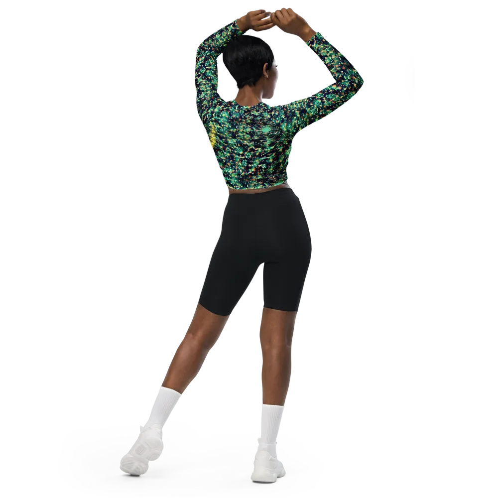 Neon Canopy on Long Sleeve Crop Top — Back