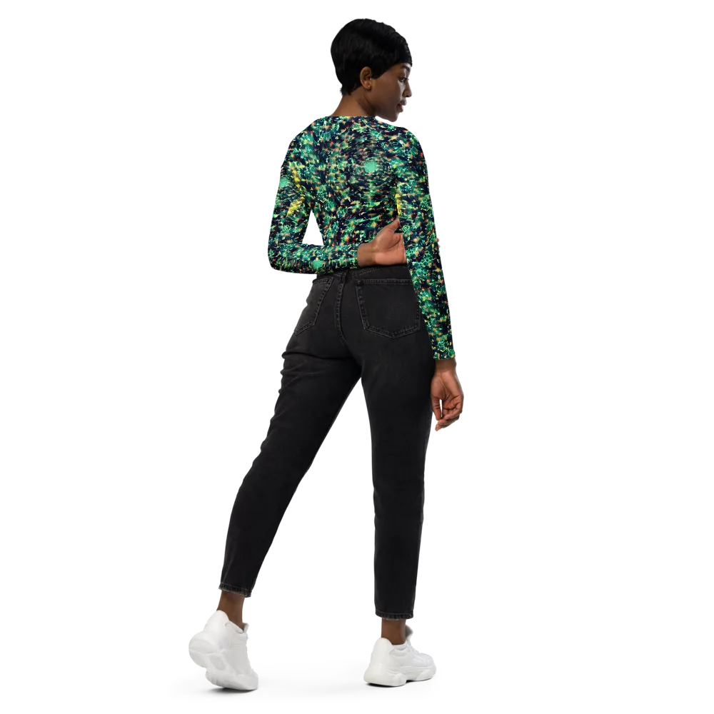 Neon Canopy on Long Sleeve Crop Top — Right Back
