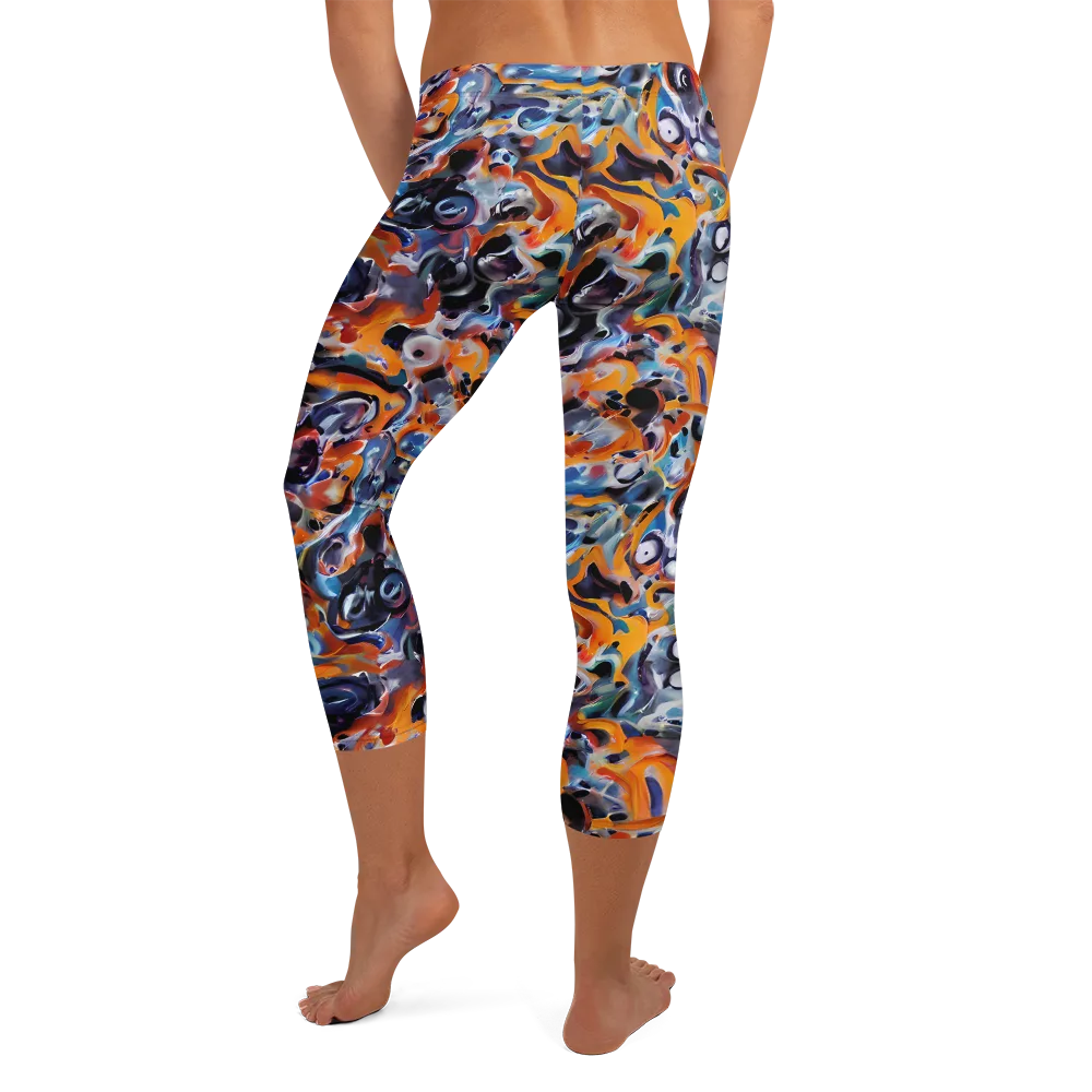 Molten Arcade on Capri Leggings — Back