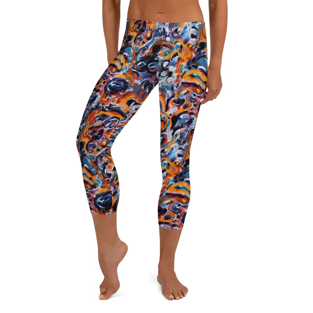 Molten Arcade on Capri Leggings — Front