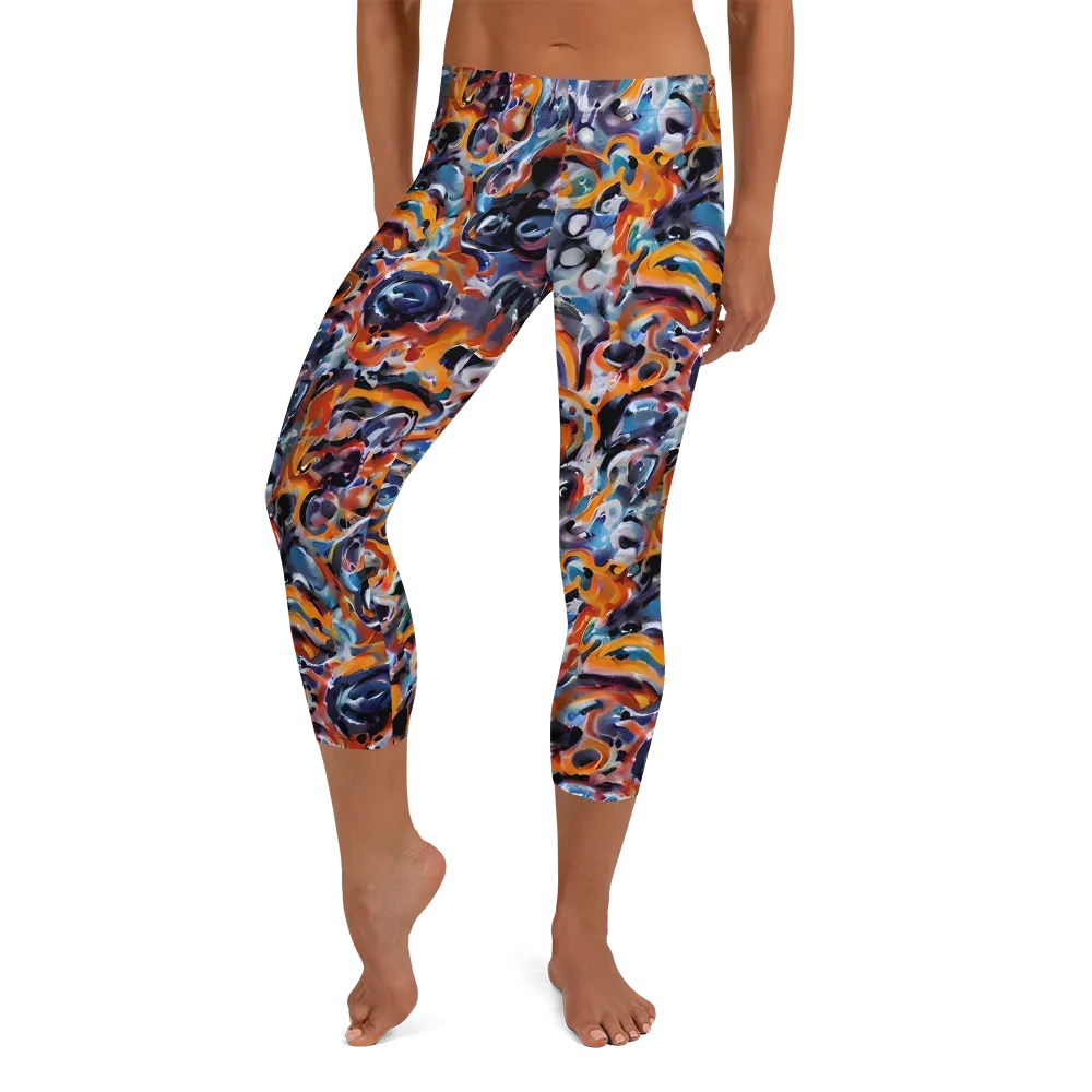 Molten Arcade on Capri Leggings — Front