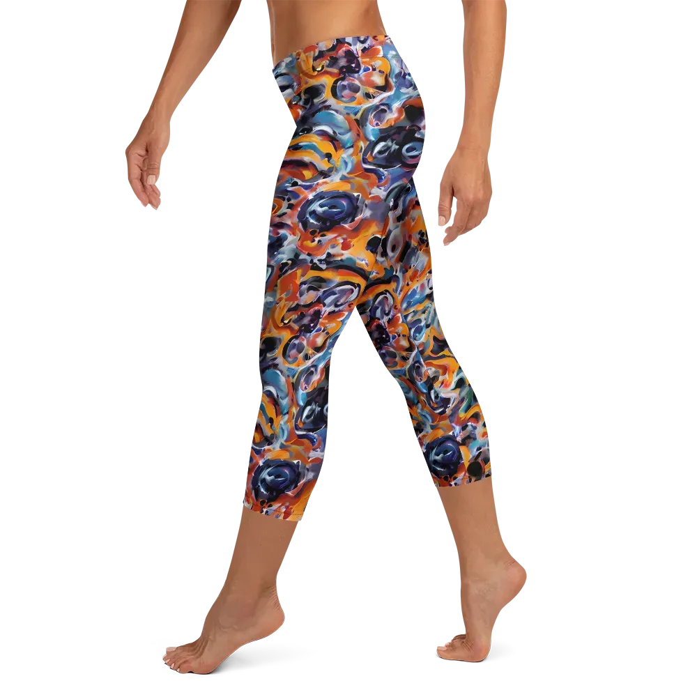 Molten Arcade on Capri Leggings — Left