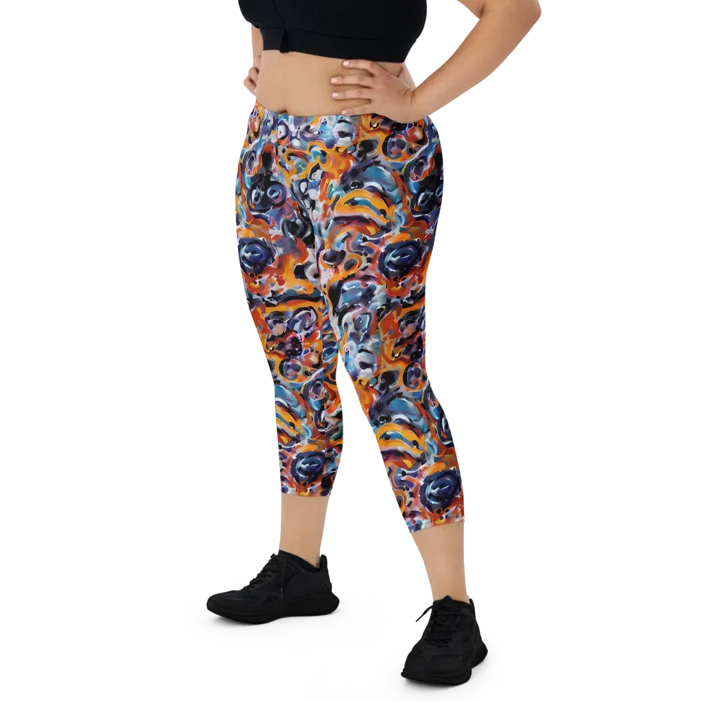 Molten Arcade on Capri Leggings — Front