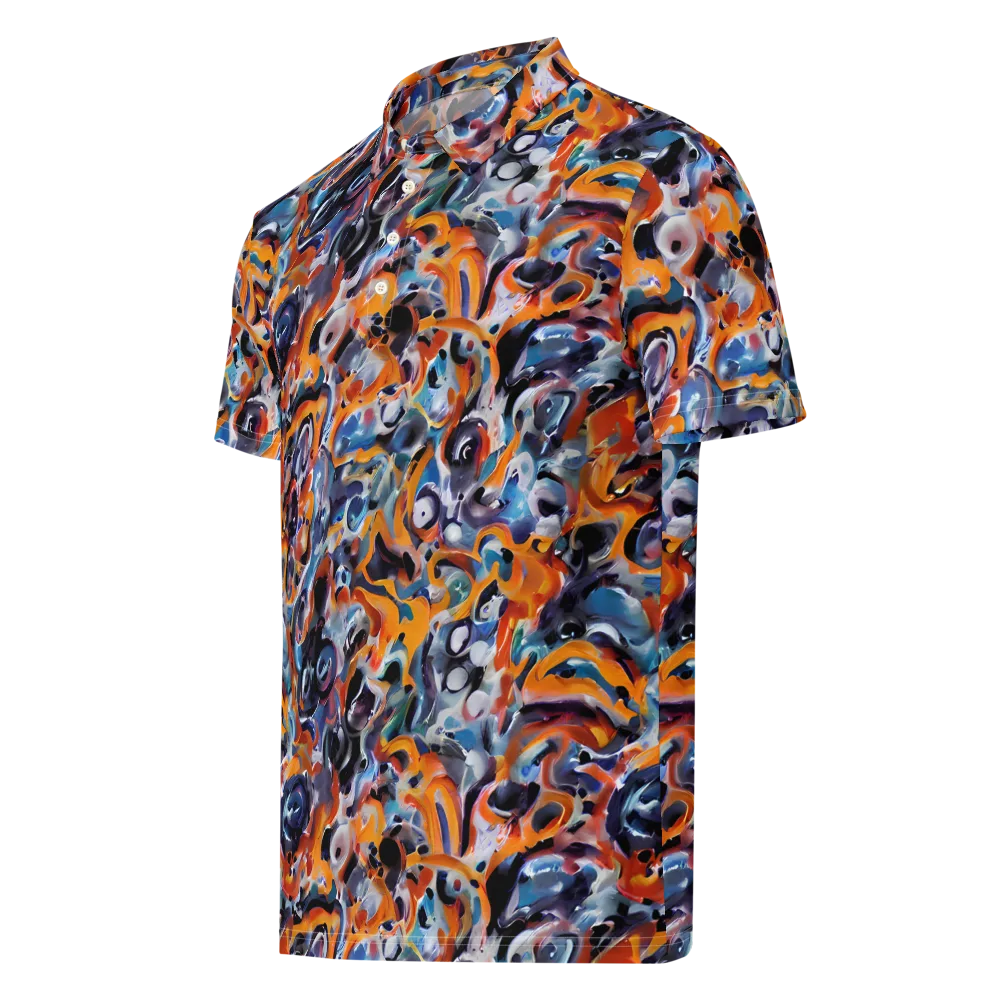 Molten Arcade on Men's Slim Fit Polo Shirt — Left Front