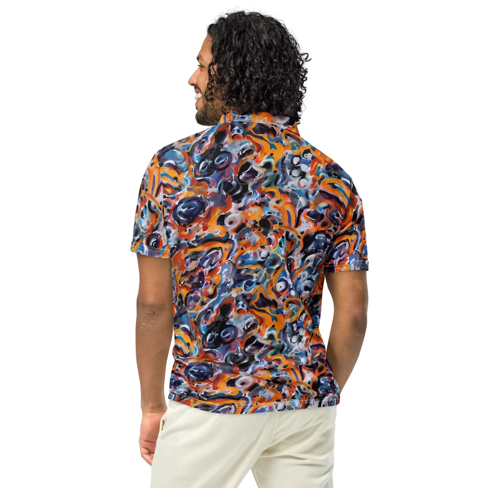Molten Arcade on Men's Slim Fit Polo Shirt — Back