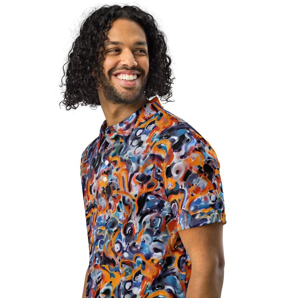 Molten Arcade on Men's Slim Fit Polo Shirt — Left Front