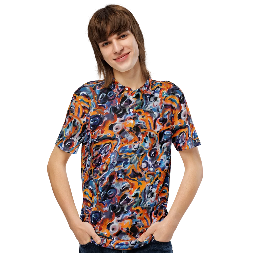 Molten Arcade on Men's Slim Fit Polo Shirt — Front