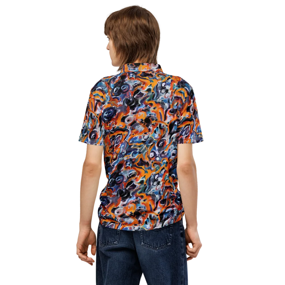 Molten Arcade on Men's Slim Fit Polo Shirt — Back
