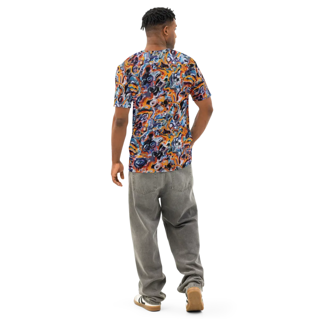 Molten Arcade on Men's Cotton Crew Neck T-Shirt — Back