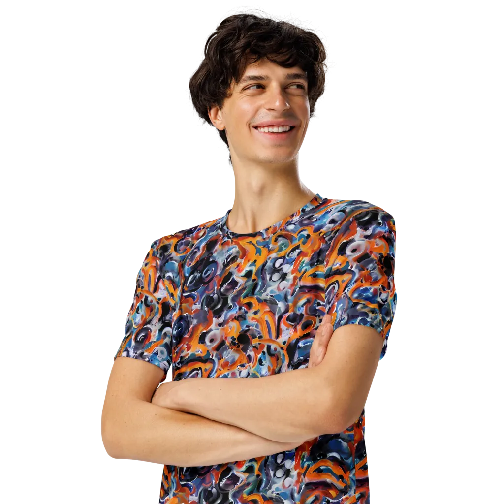 Molten Arcade on Men's Crew Neck T-Shirt — Left Front