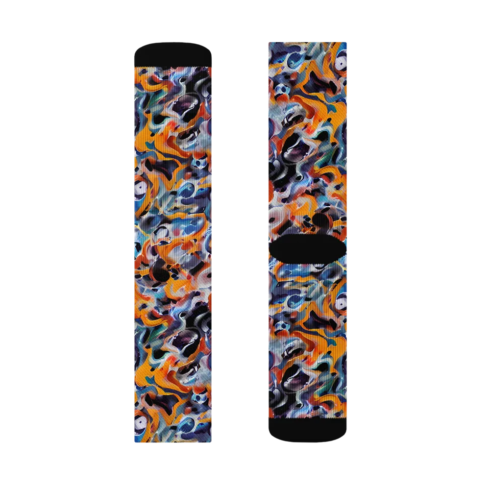 Molten Arcade on Socks — Left Sock