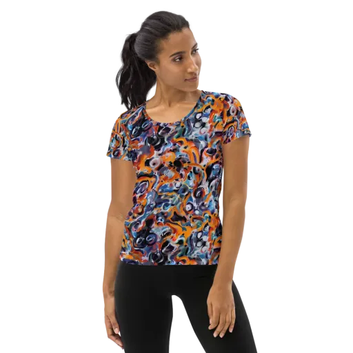Molten Arcade on a Women's Athletic T-Shirt