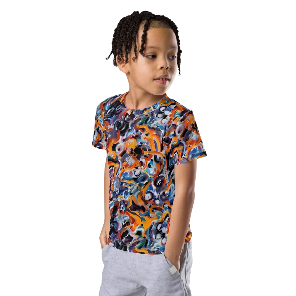 Molten Arcade on Kids Crew Neck T-Shirt — Left Front