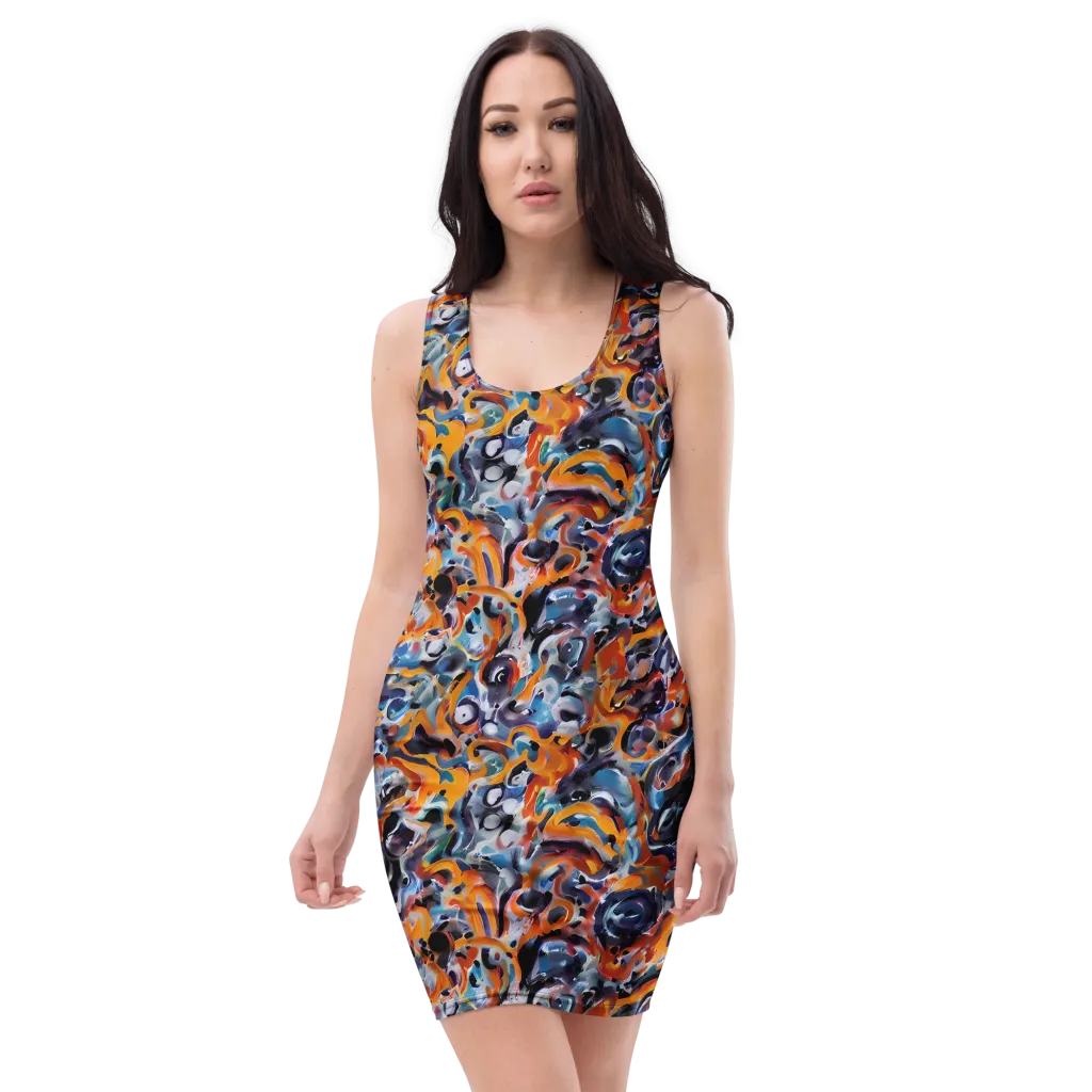 Molten Arcade on Bodycon Dress — Front
