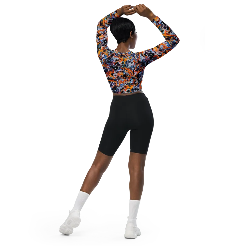 Molten Arcade on Long Sleeve Crop Top — Back