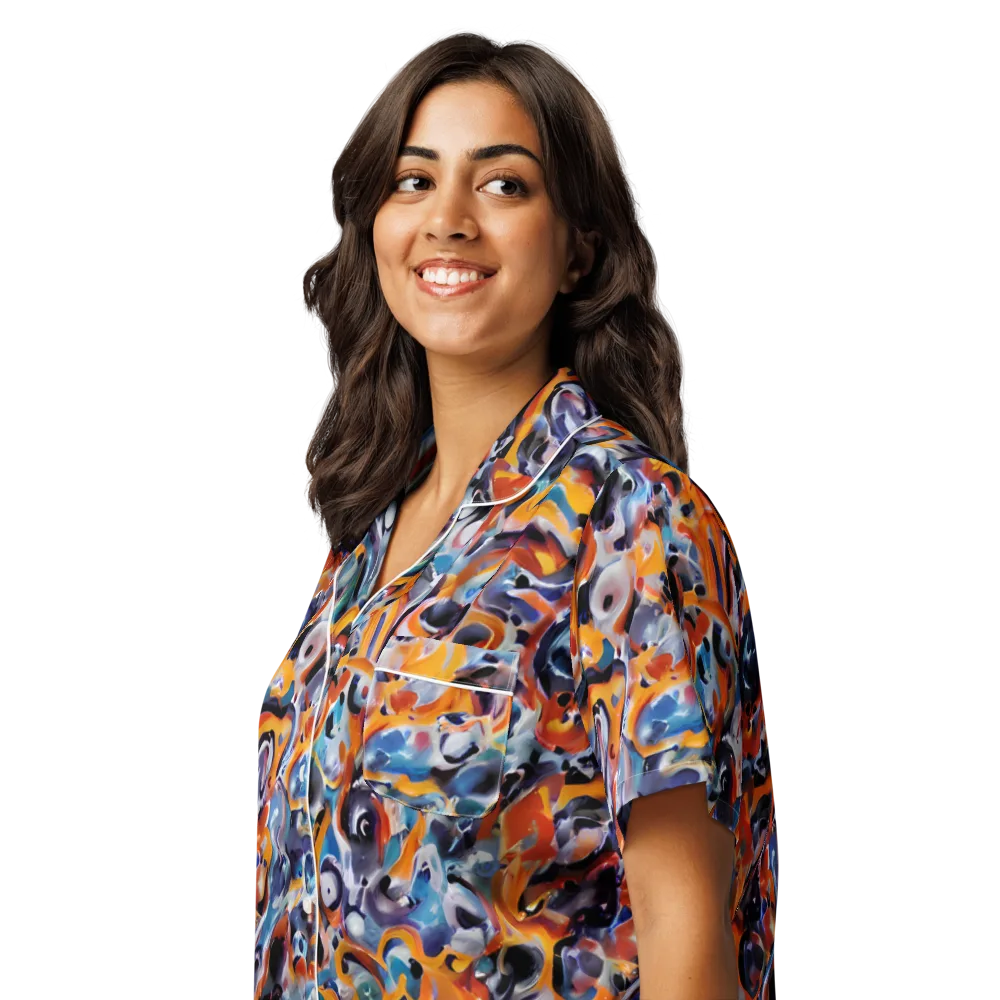 Molten Arcade on Women's Short Sleeve Pajama Top — Left Front