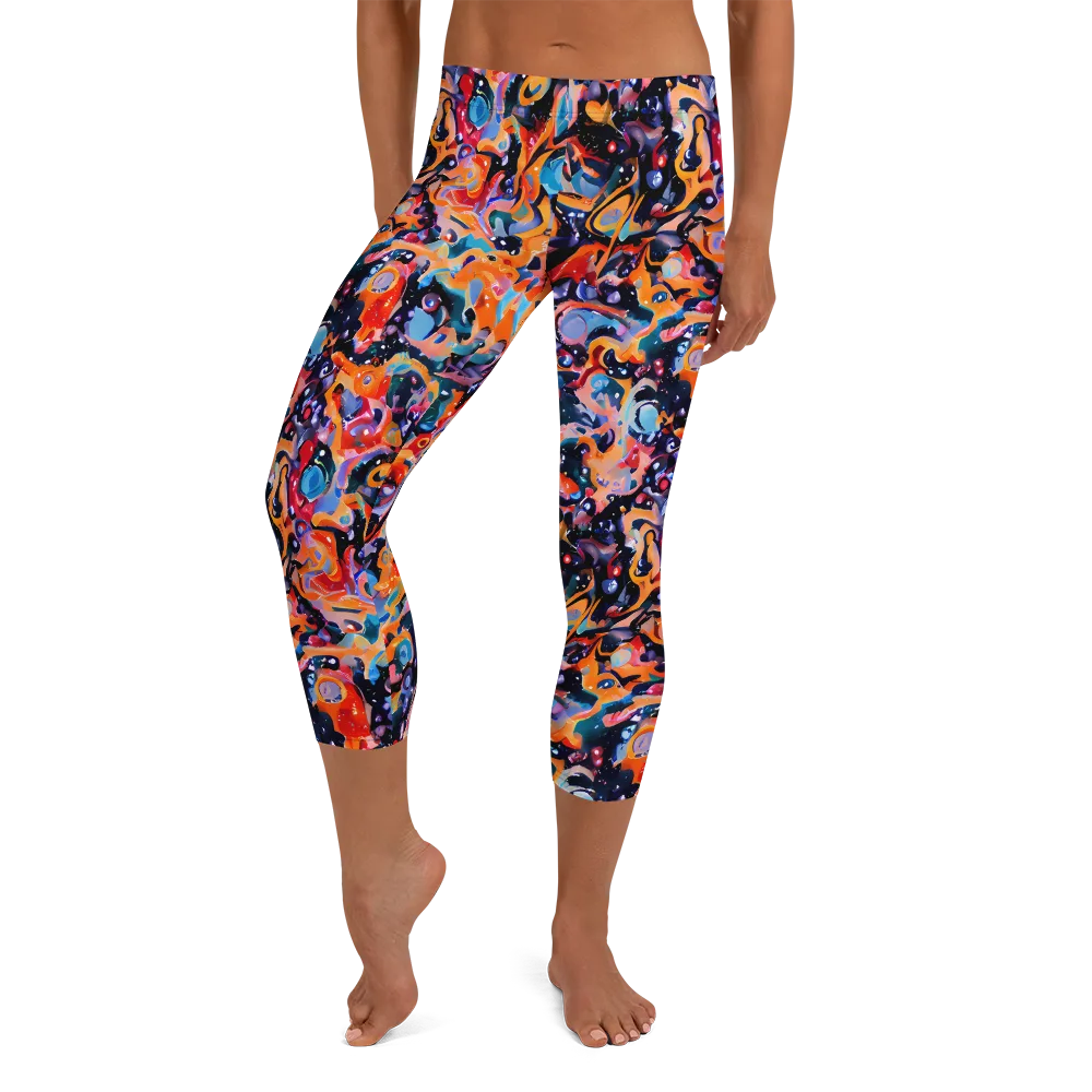 Molten Voltage on Capri Leggings — Front
