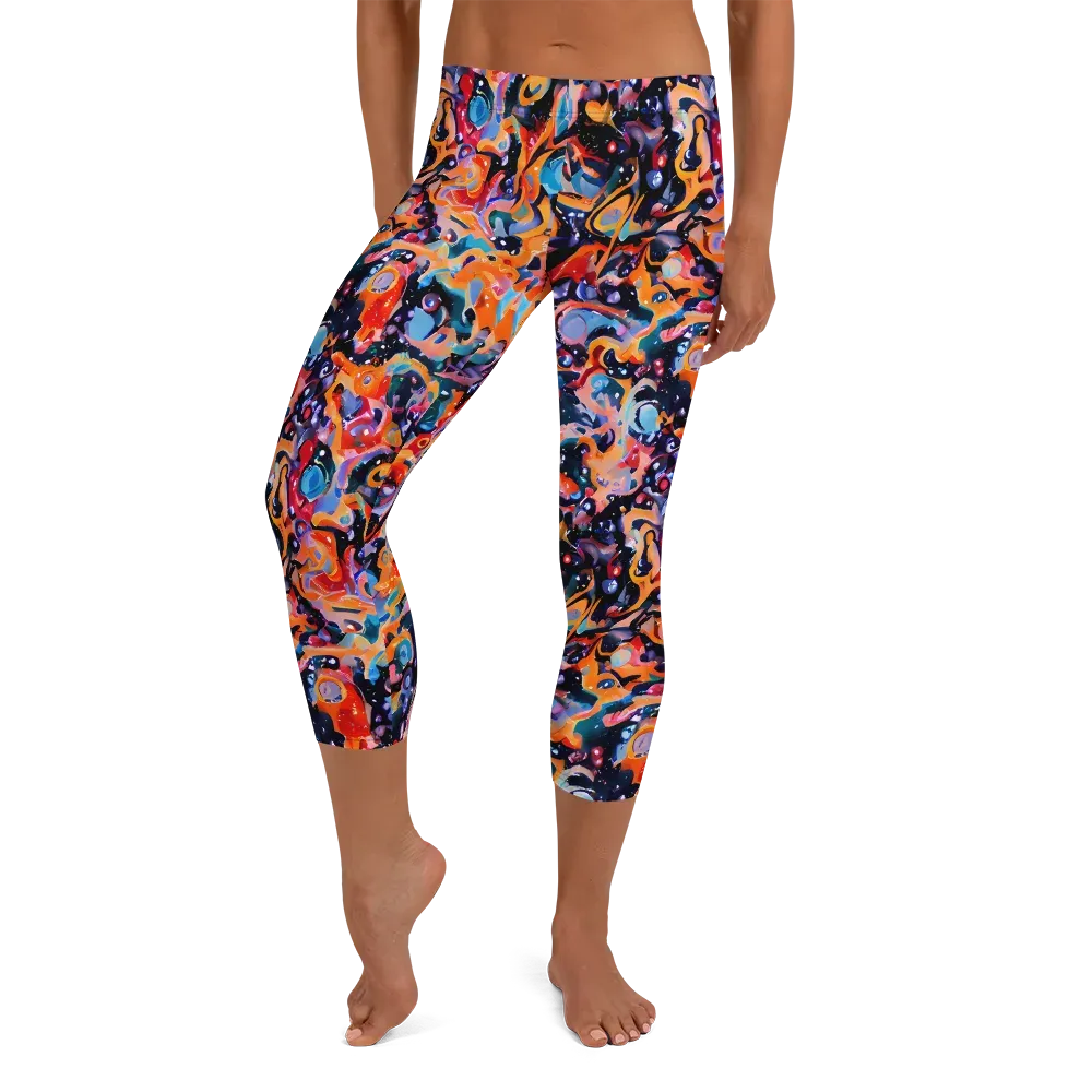 Molten Voltage on Capri Leggings — Front