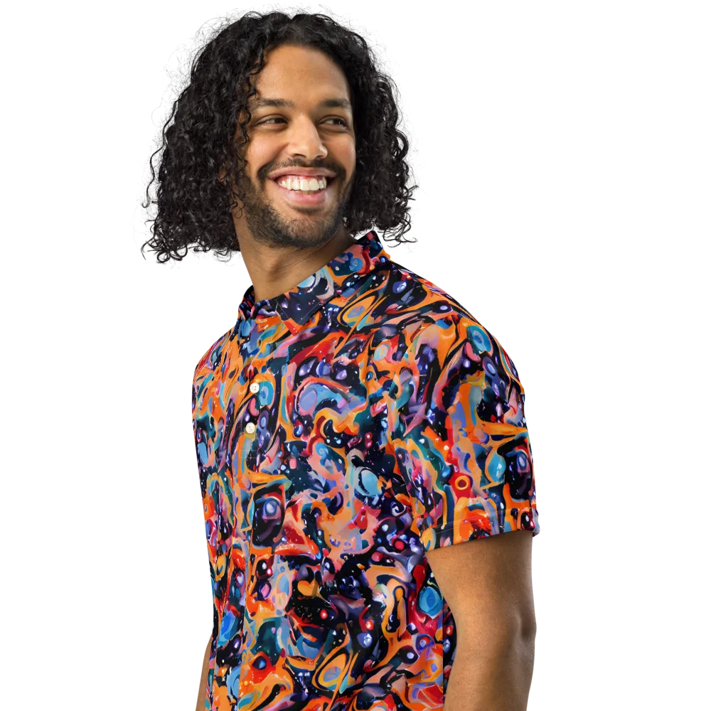 Molten Voltage on Men's Slim Fit Polo Shirt — Left Front