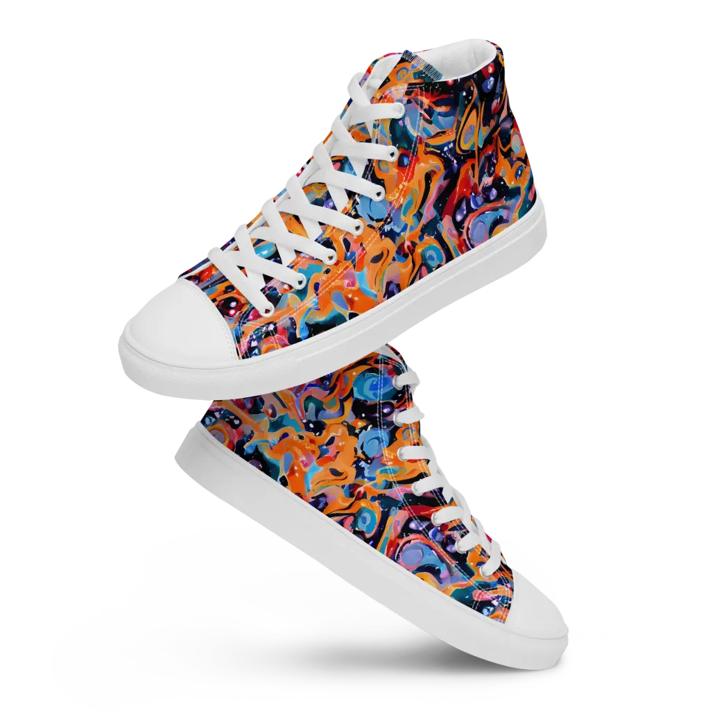Molten Voltage on Women's High Top Canvas Shoes — Front