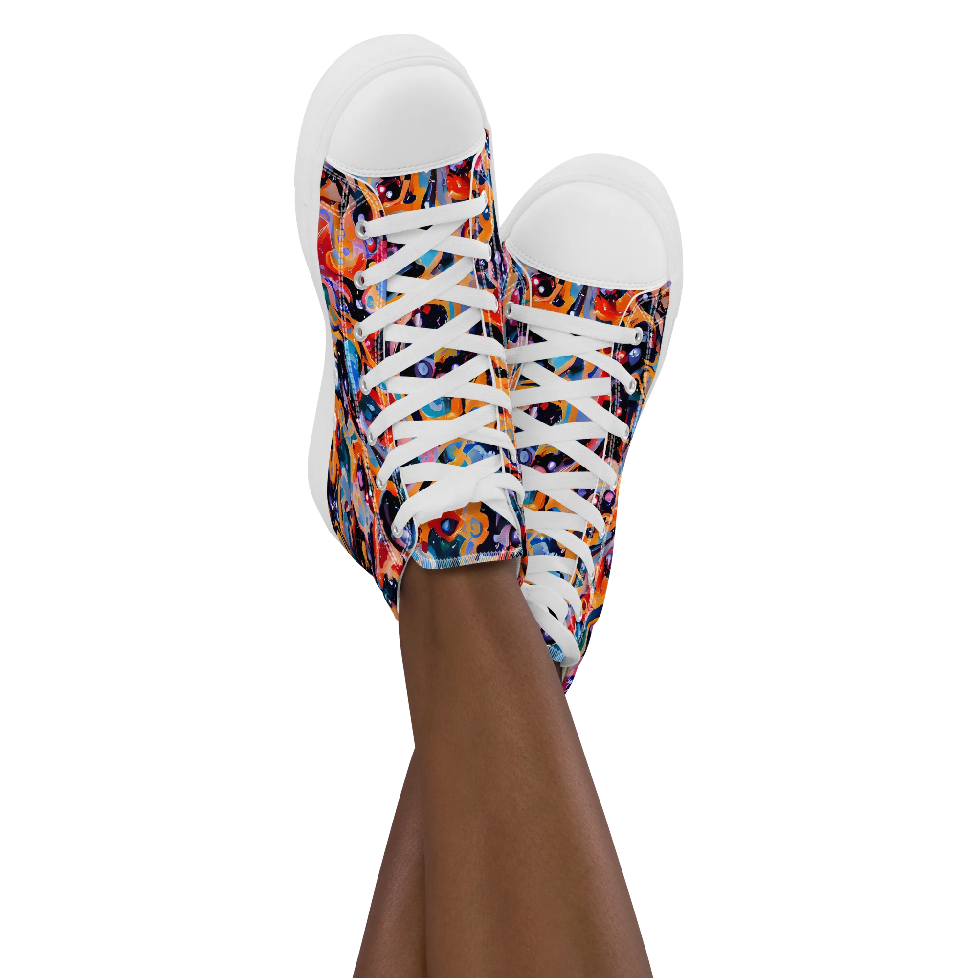Molten Voltage on Women's High Top Canvas Shoes — Front