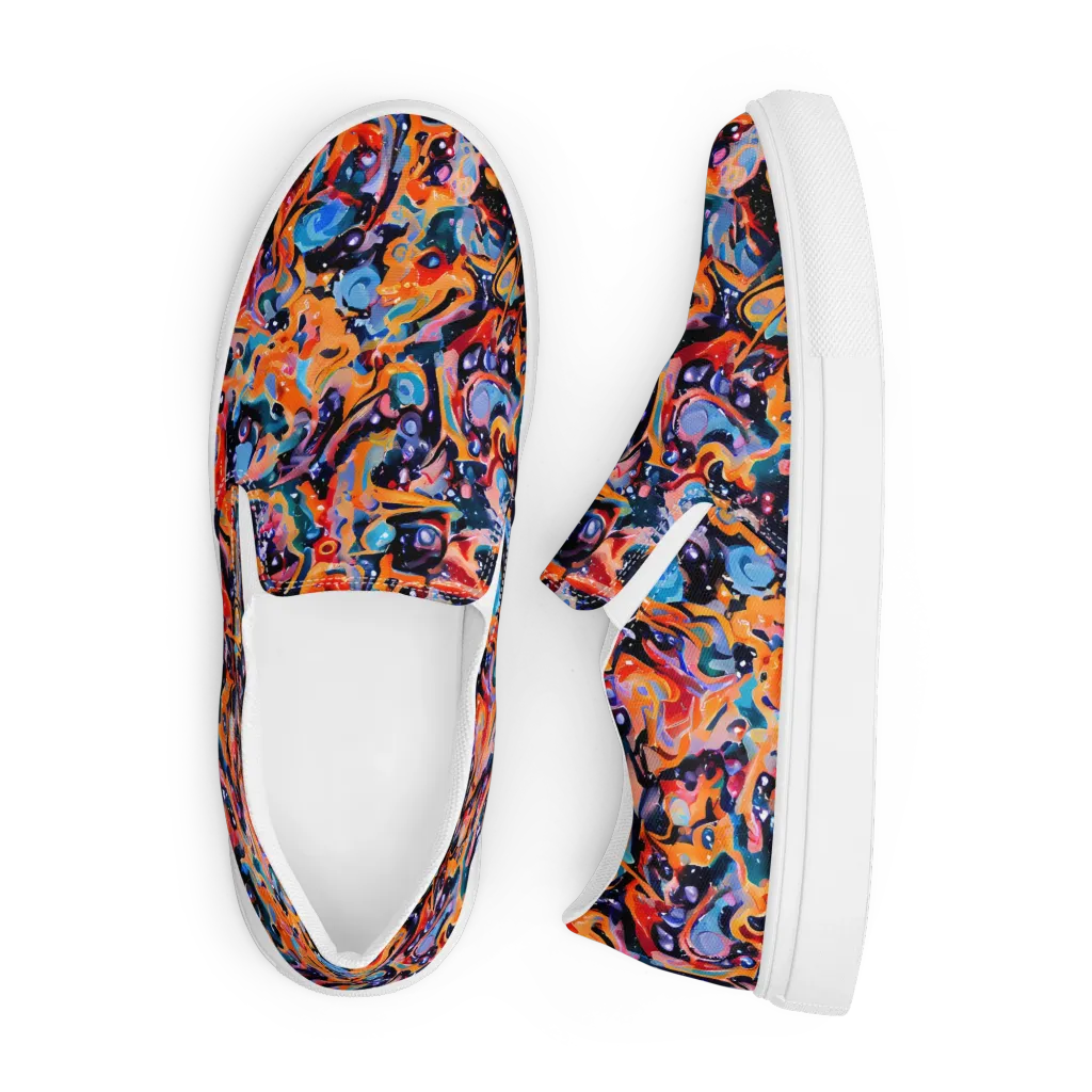Molten Voltage on Men's Slip-On Canvas Shoes — Front