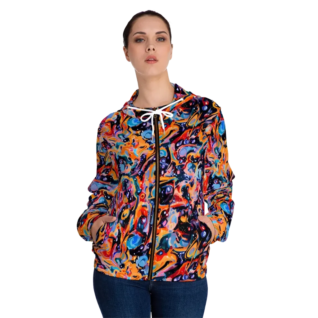 Molten Voltage on Women's Full-Zip Hoodie — Front On Person