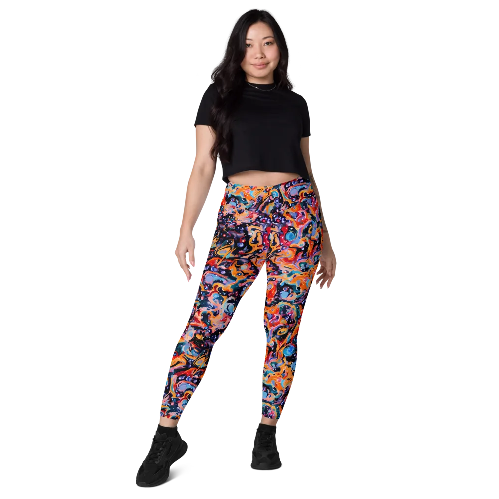 Molten Voltage on Leggings with Pockets — Front