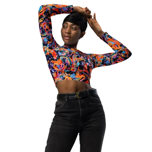 Molten Voltage on a Long Sleeve Crop Top