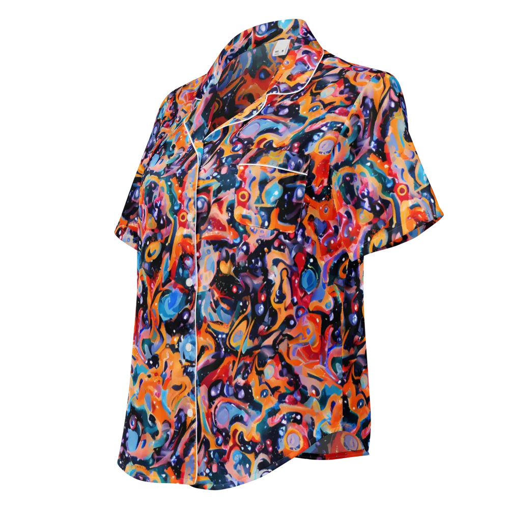 Molten Voltage on Women's Short Sleeve Pajama Top — Left Front