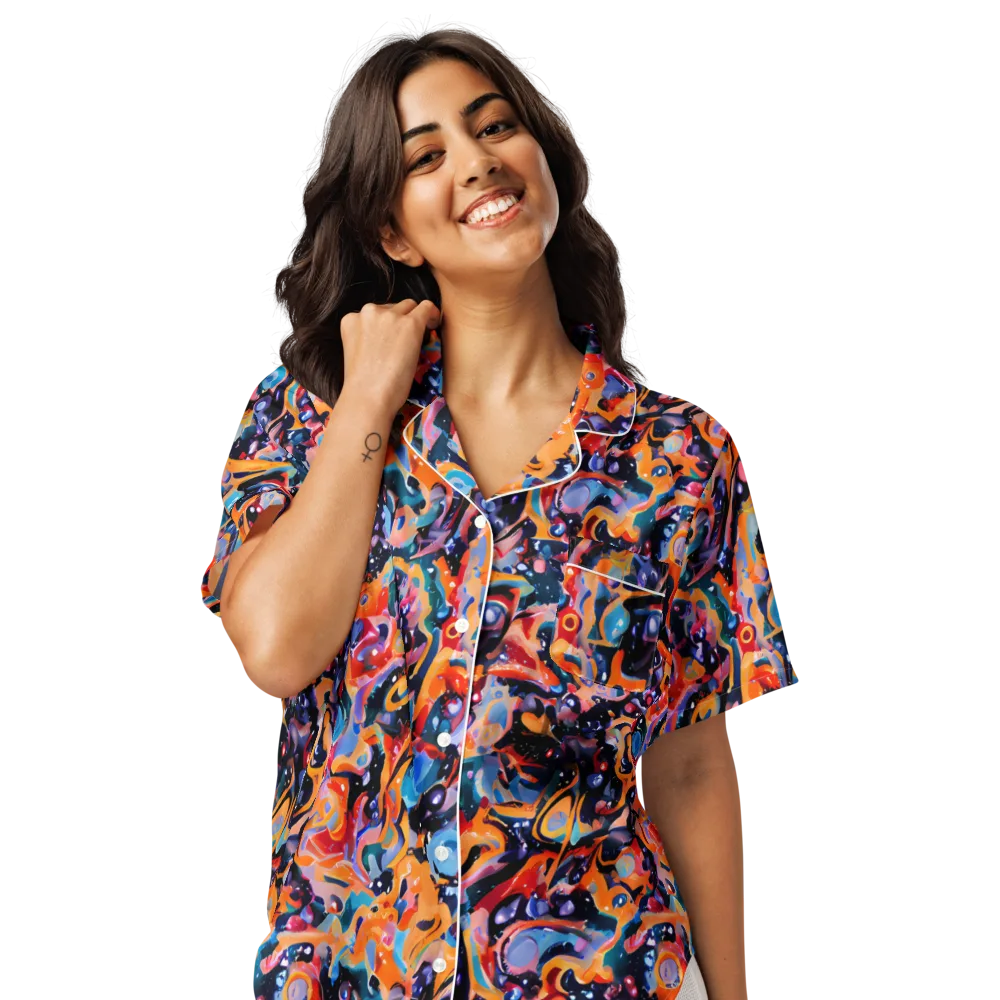 Molten Voltage on Women's Short Sleeve Pajama Top — Front