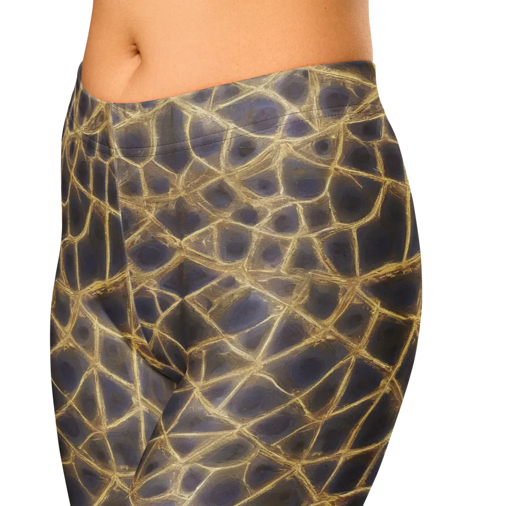 Gilded Labyrinth on Capri Leggings — Zoomed-in
