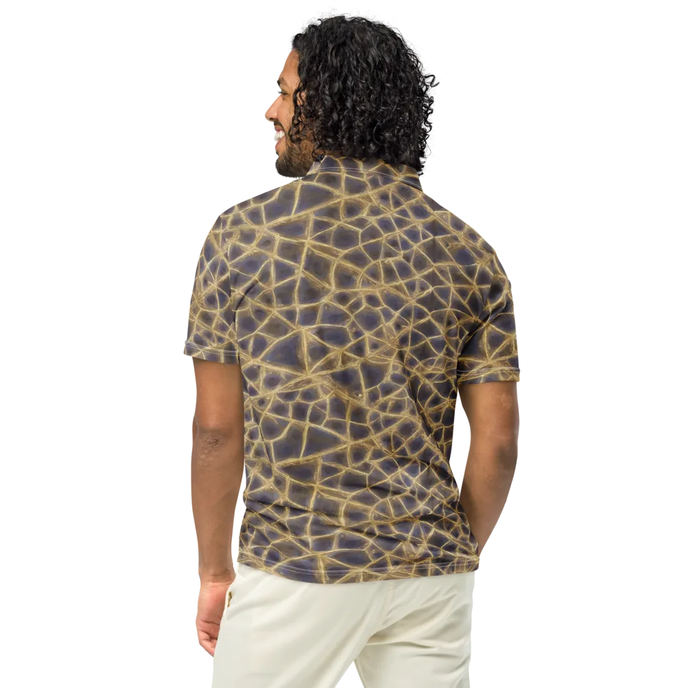 Gilded Labyrinth on Men's Slim Fit Polo Shirt — Back